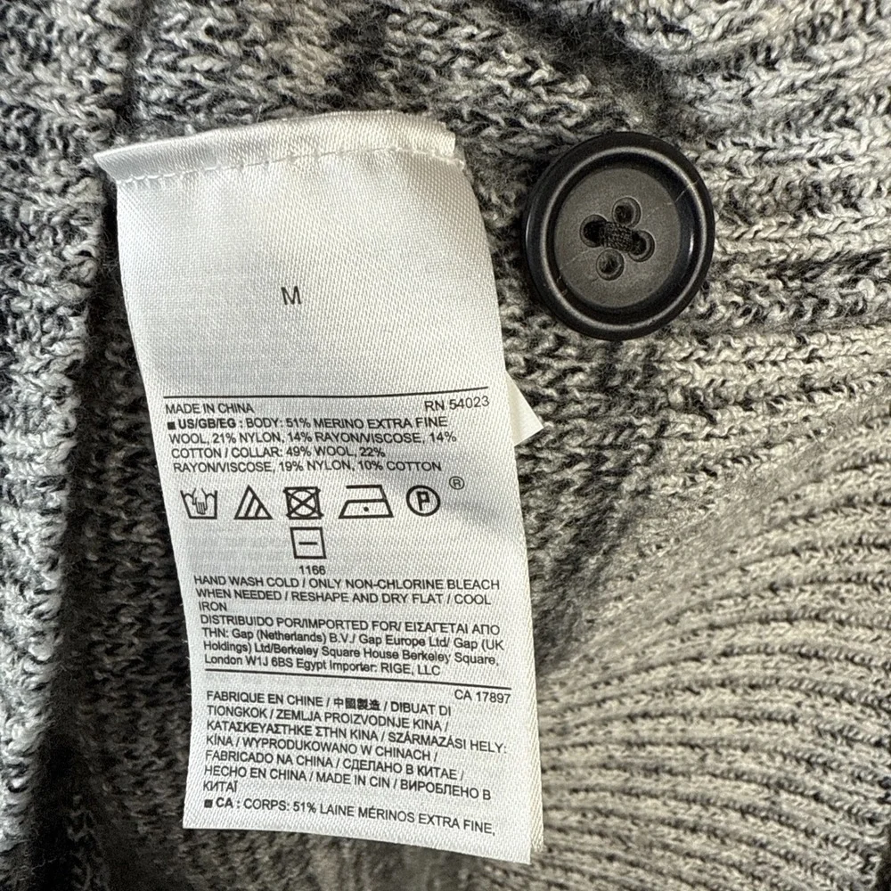 Banana Republic Cardigan Mens‎ M Striped Shawl Collar Merino Wool Blend Grandpa